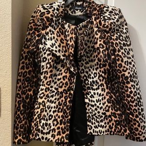 Velvet Leopard Peplum Jacket